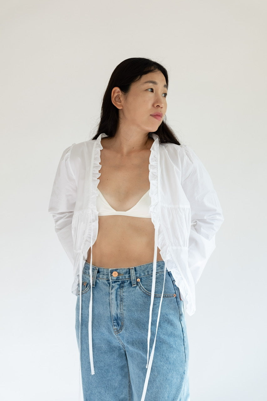 Ruffle Ribbon Shirts (2 Colors)