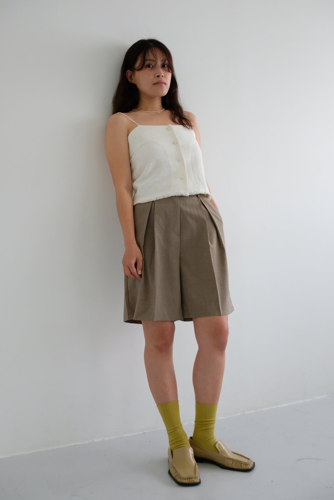 Breeze Tailored Shorts in Taupe