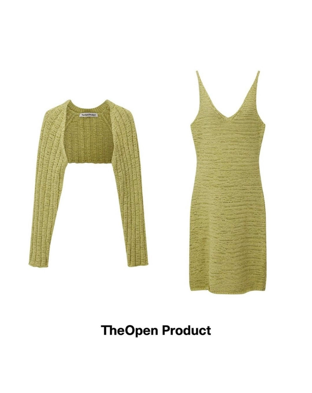 COTTON KNIT SLEEVELESS DRESS BY THEOPEN PRODUCT IN GREEN