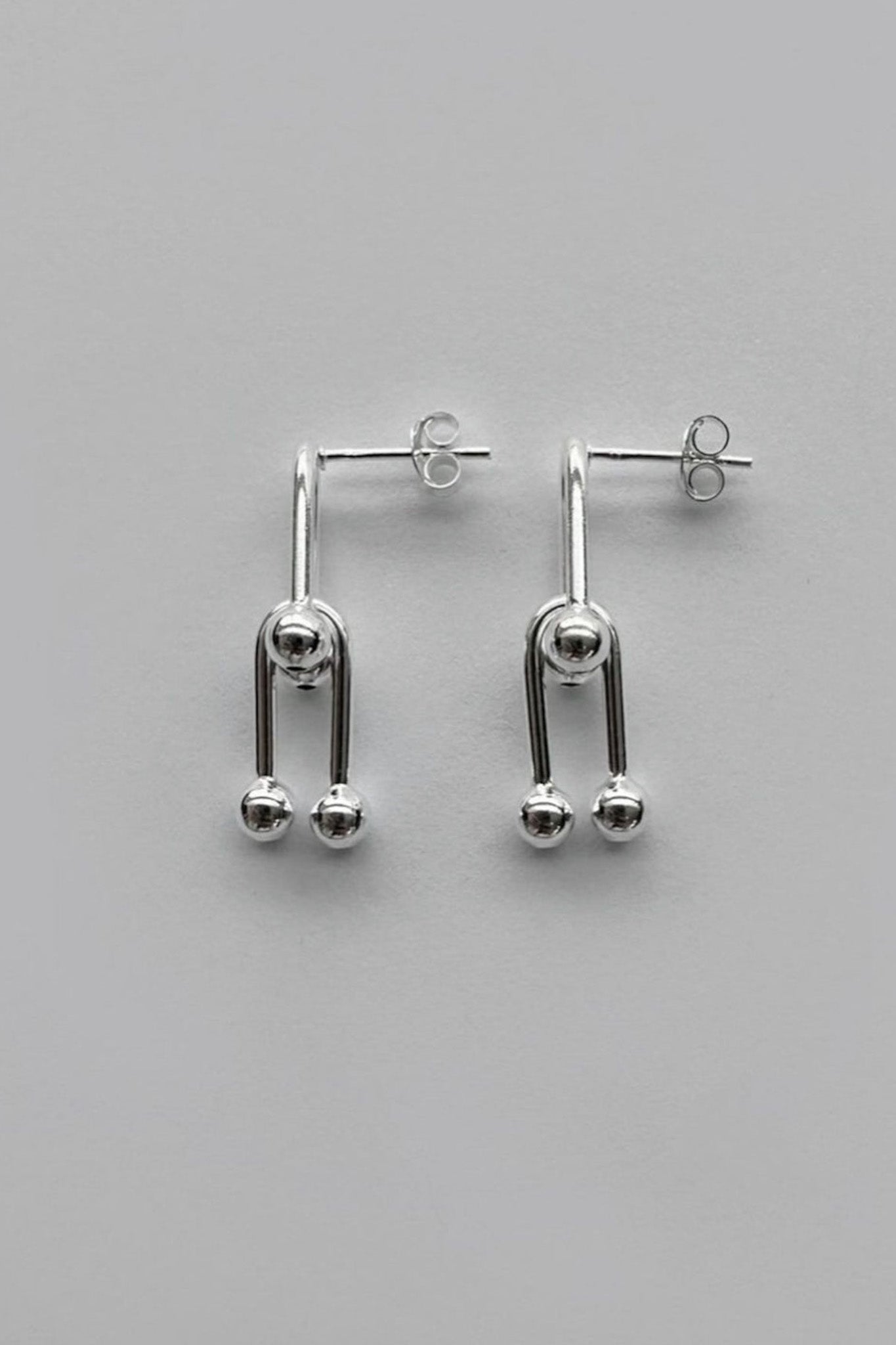 Lock drop earrings in Sterling silver