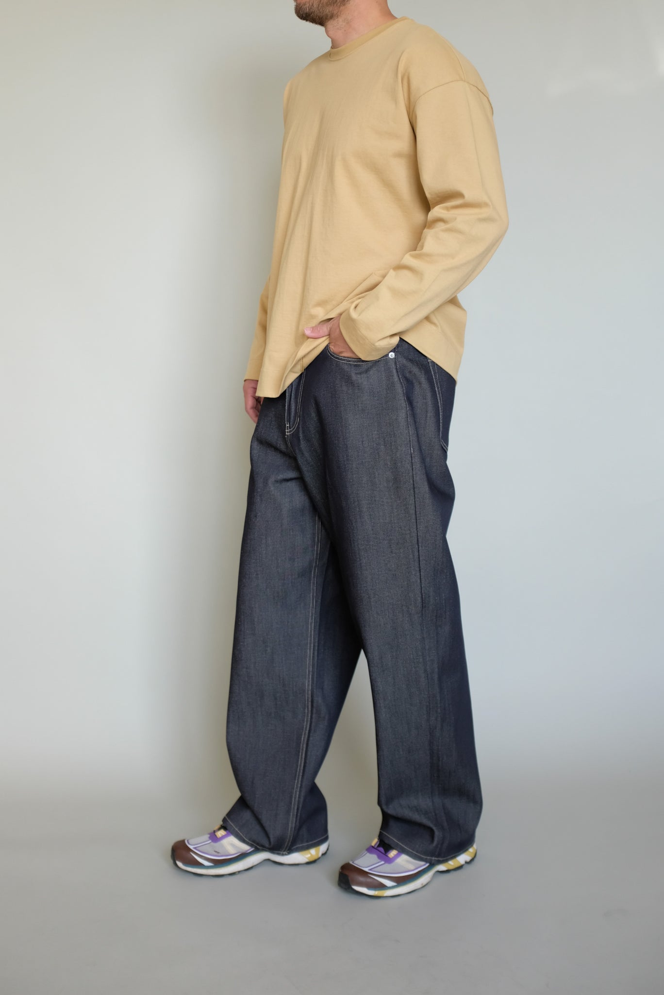 Long Sleeve Round neck Top in Mustard