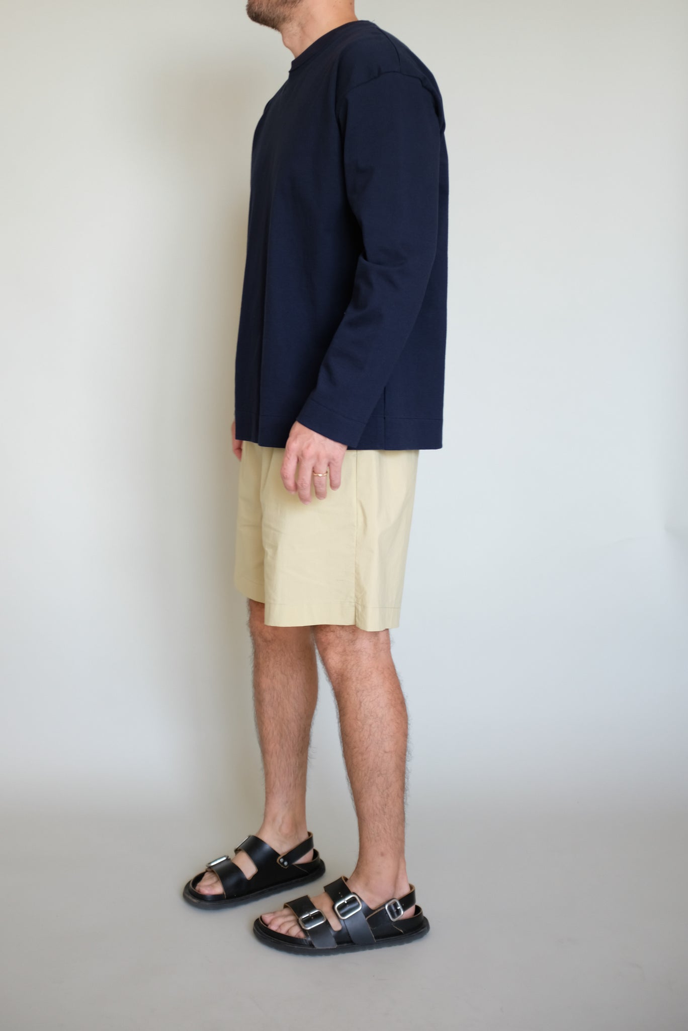 Long Sleeve Round neck Top in Navy