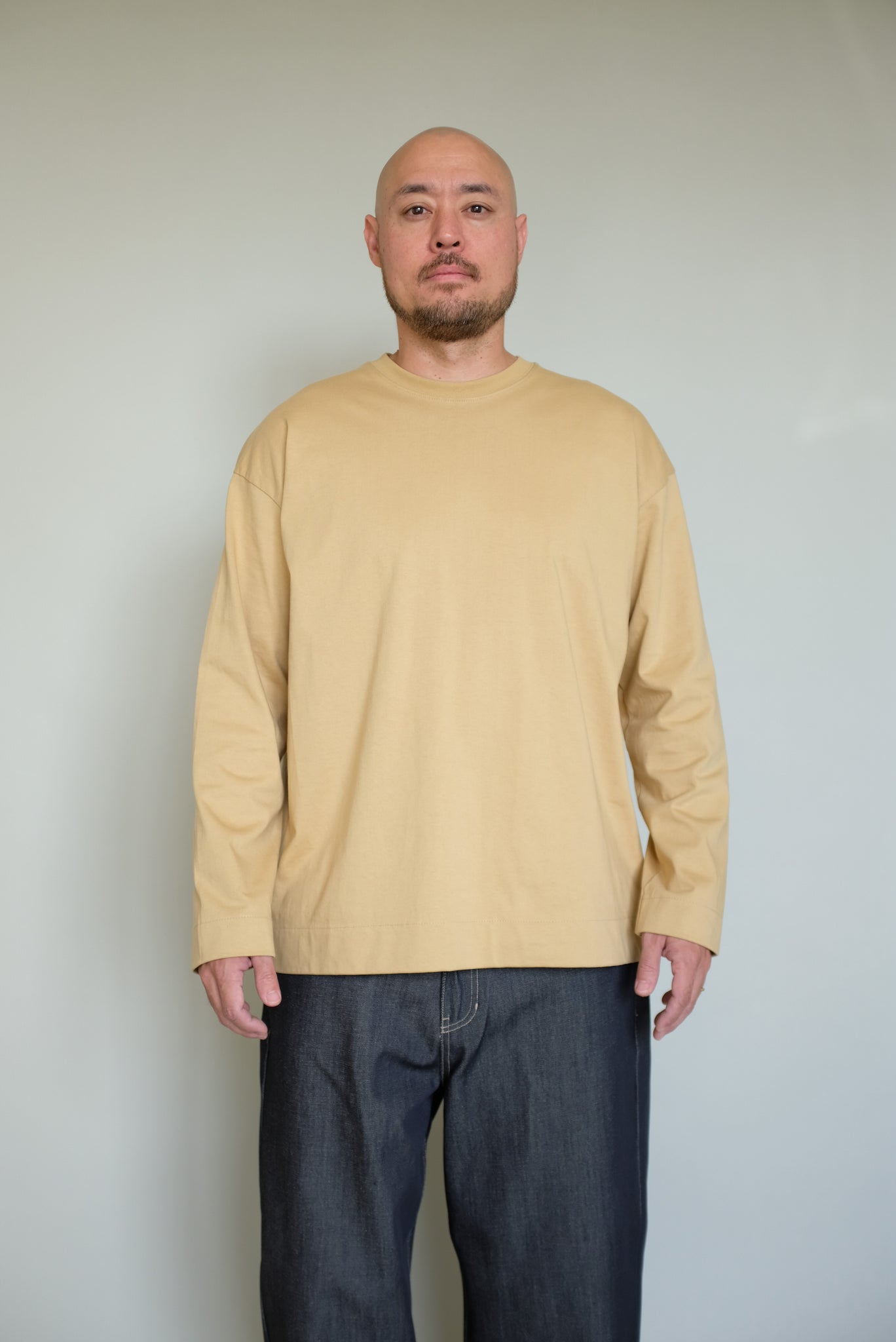 Long Sleeve Round neck Top in Mustard