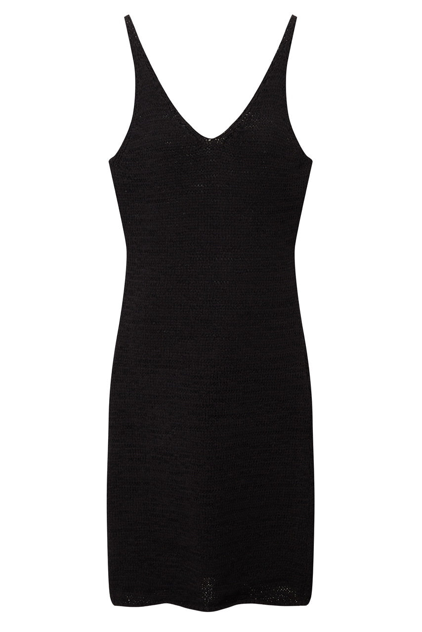 COTTON KNIT SLEEVELESS DRESS BY THEOPEN PRODUCT IN BLACK