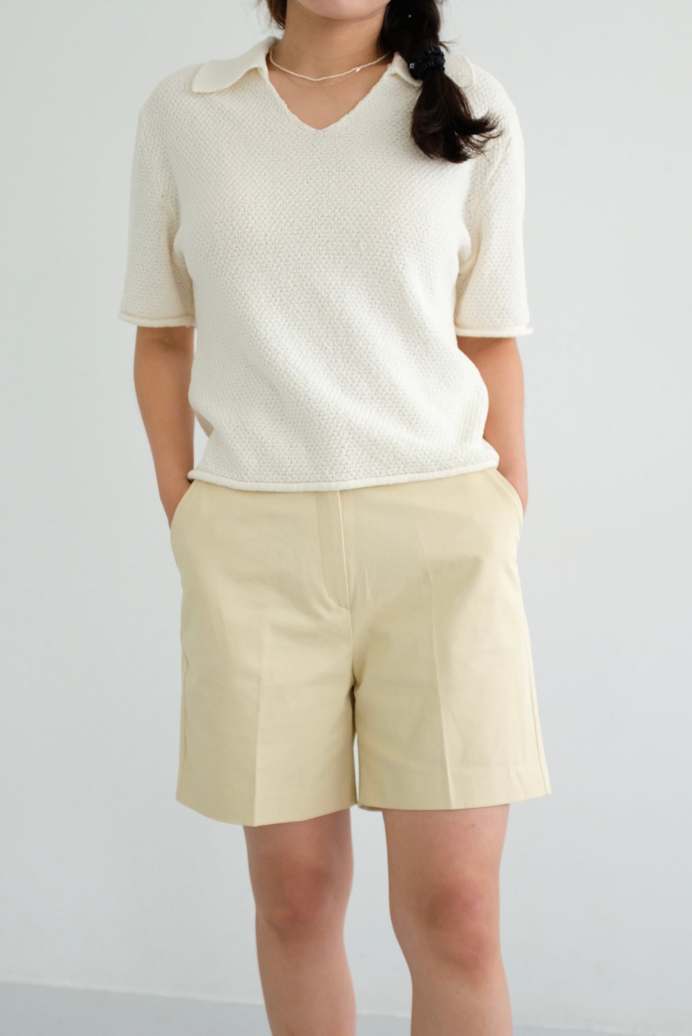 Cotton Shorts in Yellow Butter