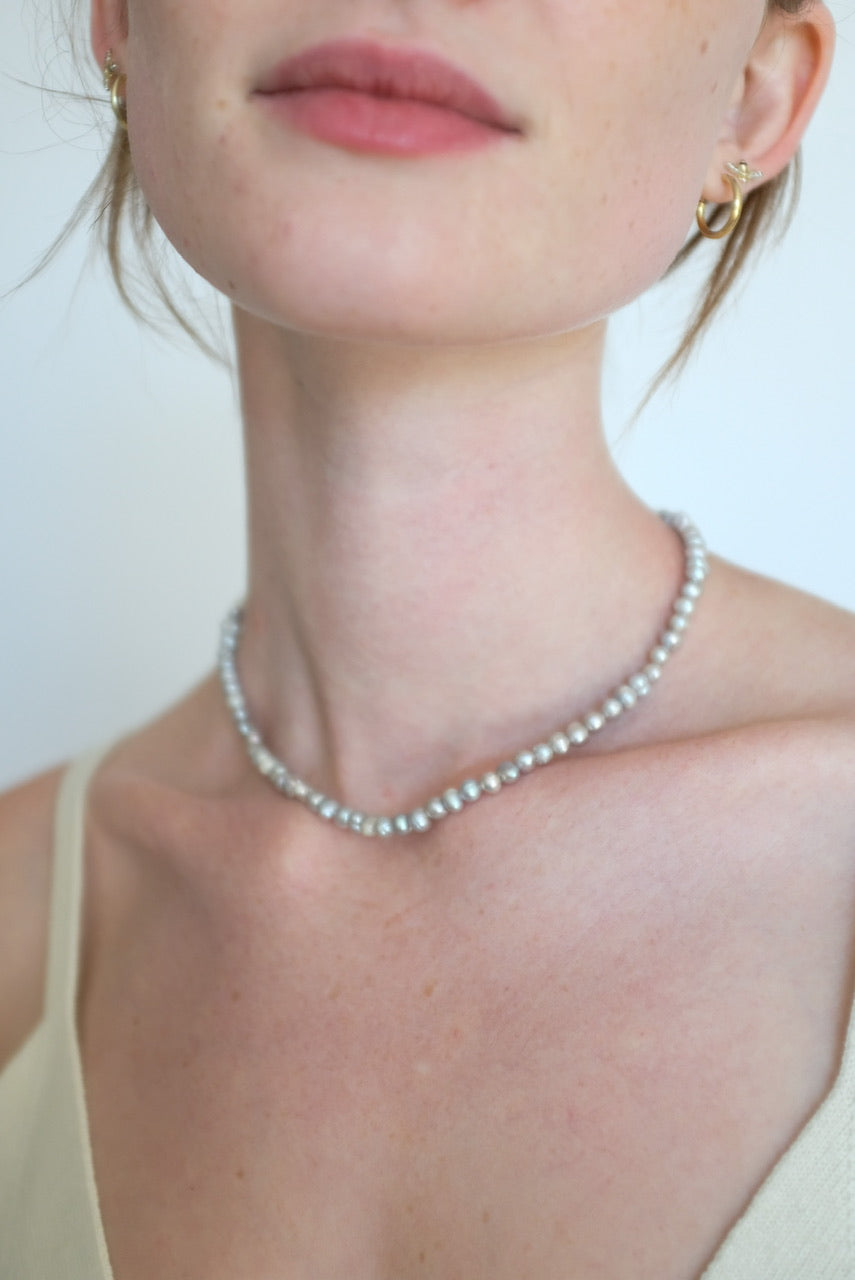 Grey Fresh Water Pearl Necklace
