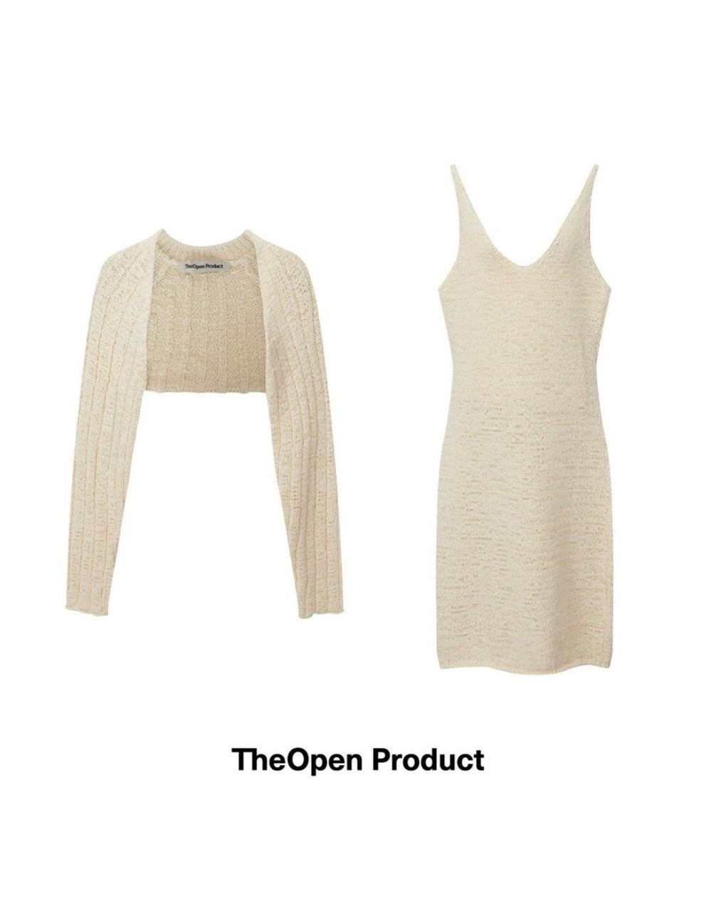 COTTON KNIT SLEEVELESS DRESS BY THEOPEN PRODUCT IN CREAM