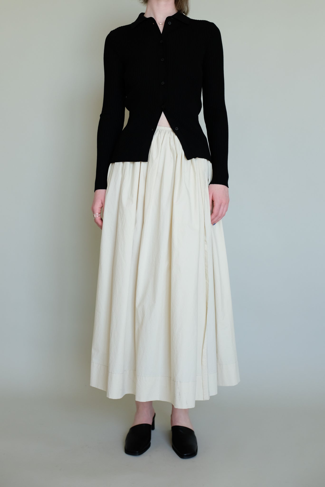 Volume Flare Skirt in Ivory