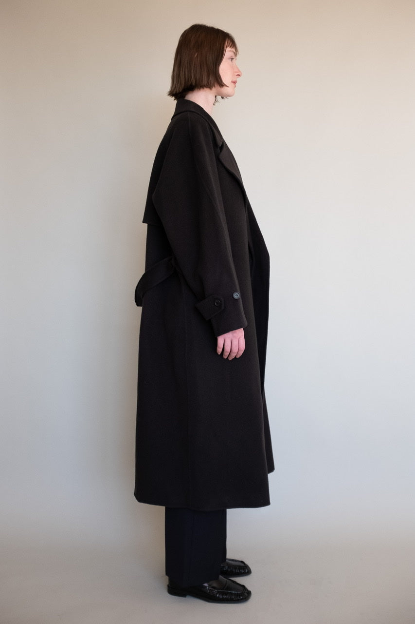 Handmade) Merino Wool Trench Coat in Charcoal – Jowa.shop