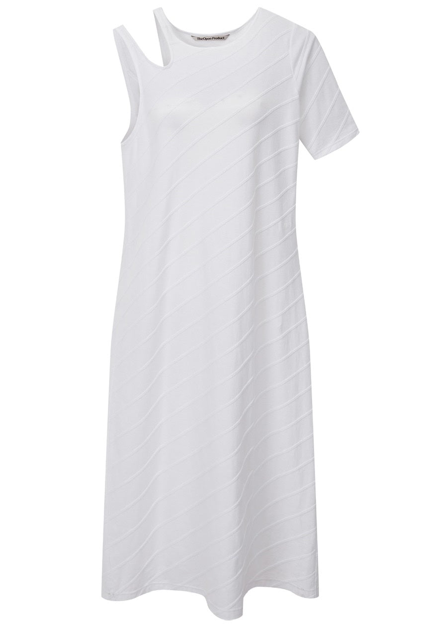 ONE-SHOULDER CUT-OUT DRESS BY THEOPEN PRODUCT IN WHITE