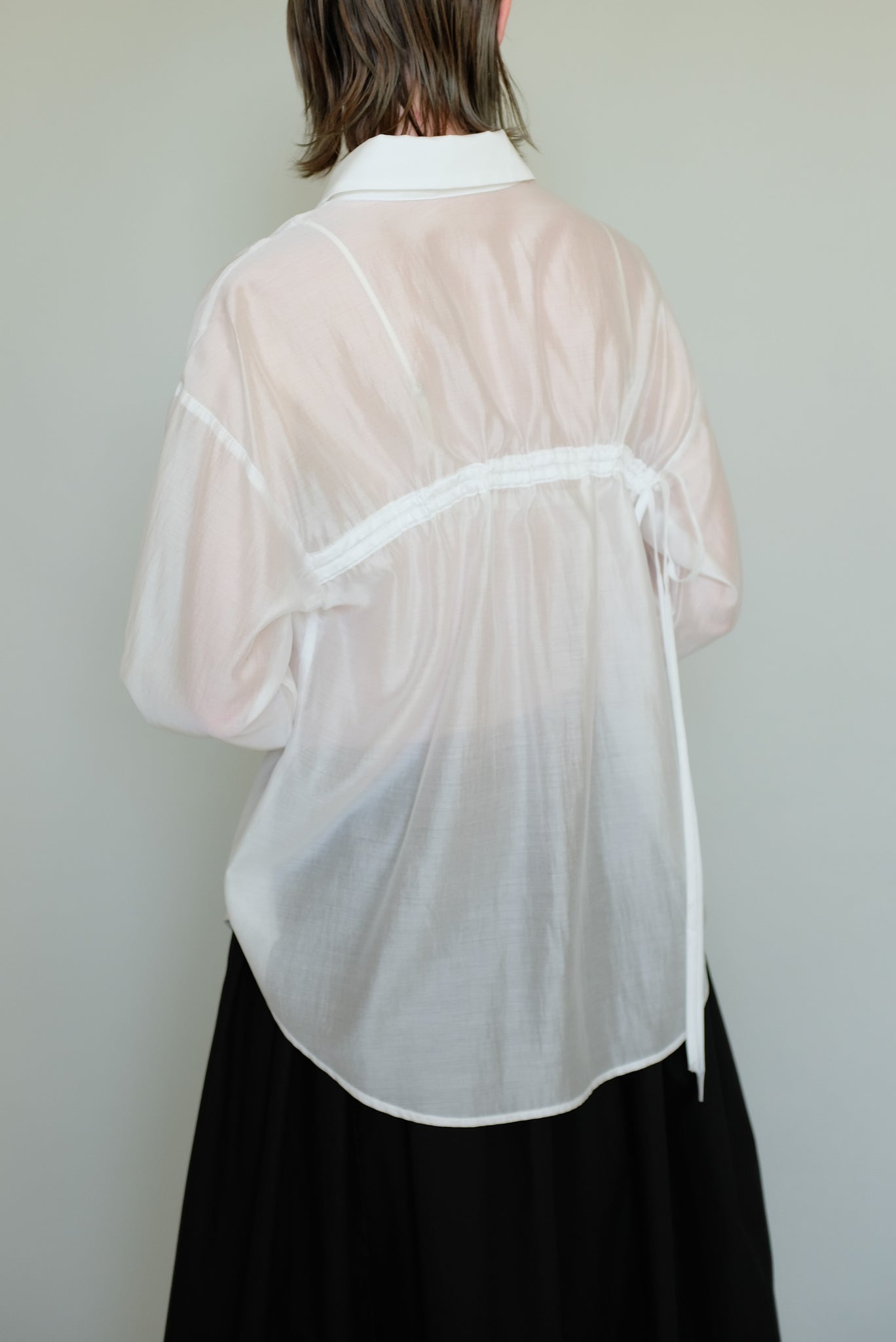 See through Shirts with string in White