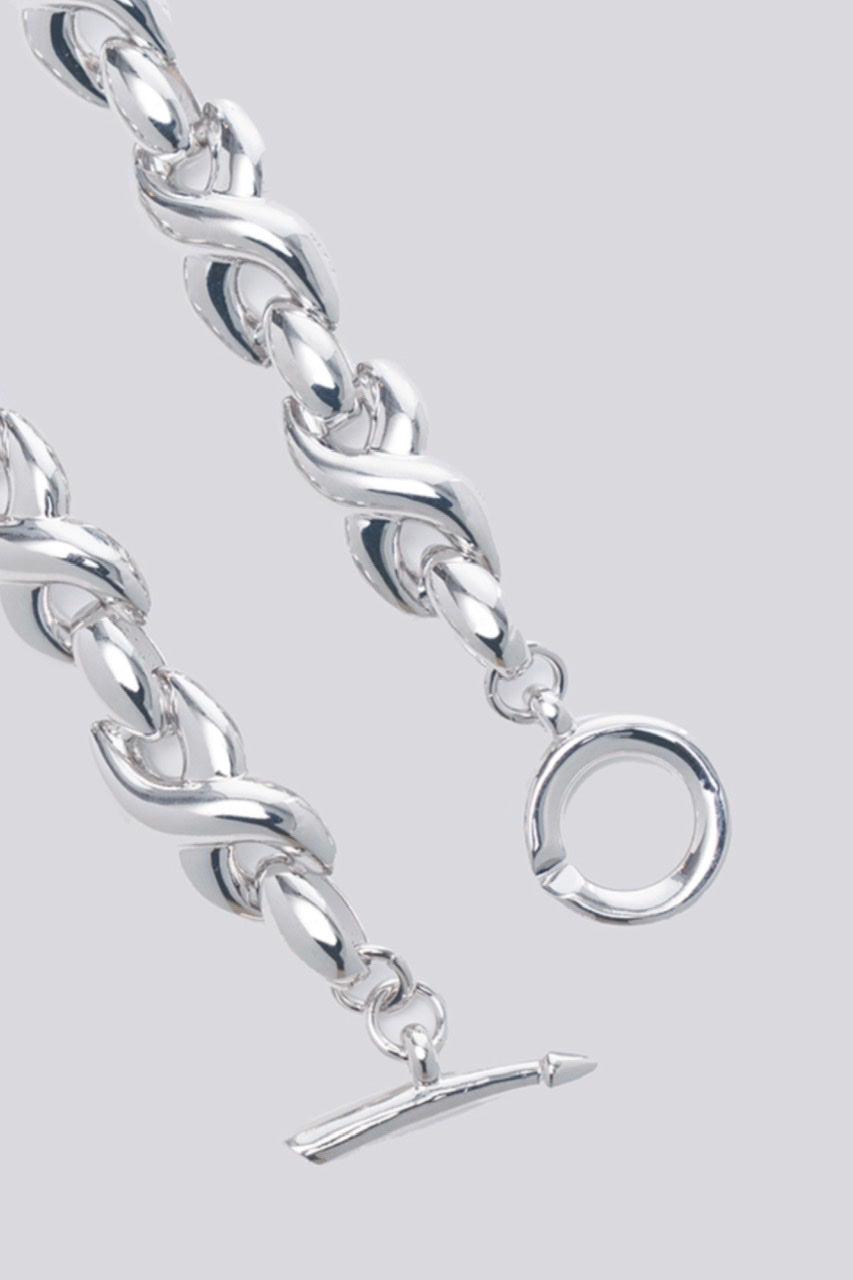 Bold Twist 2 way necklace in White Gold