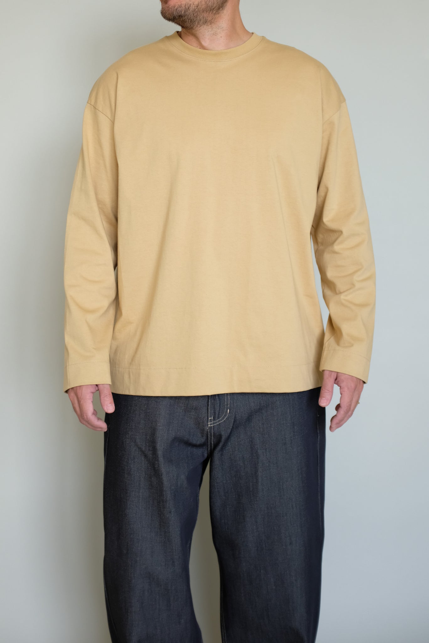 Long Sleeve Round neck Top in Mustard