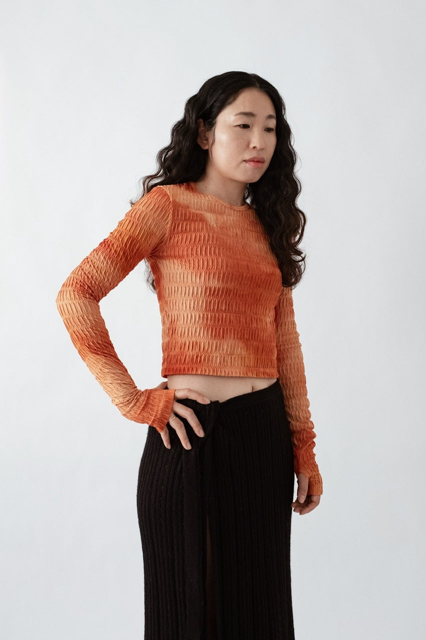 Tie Dye Crop Top in Orange