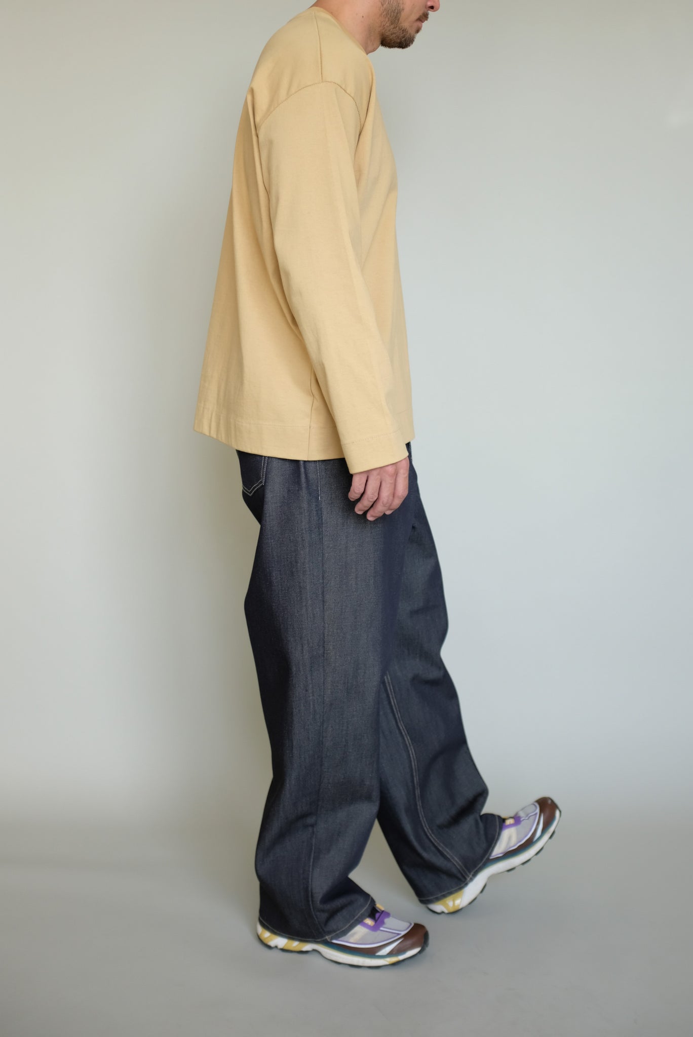 Long Sleeve Round neck Top in Mustard