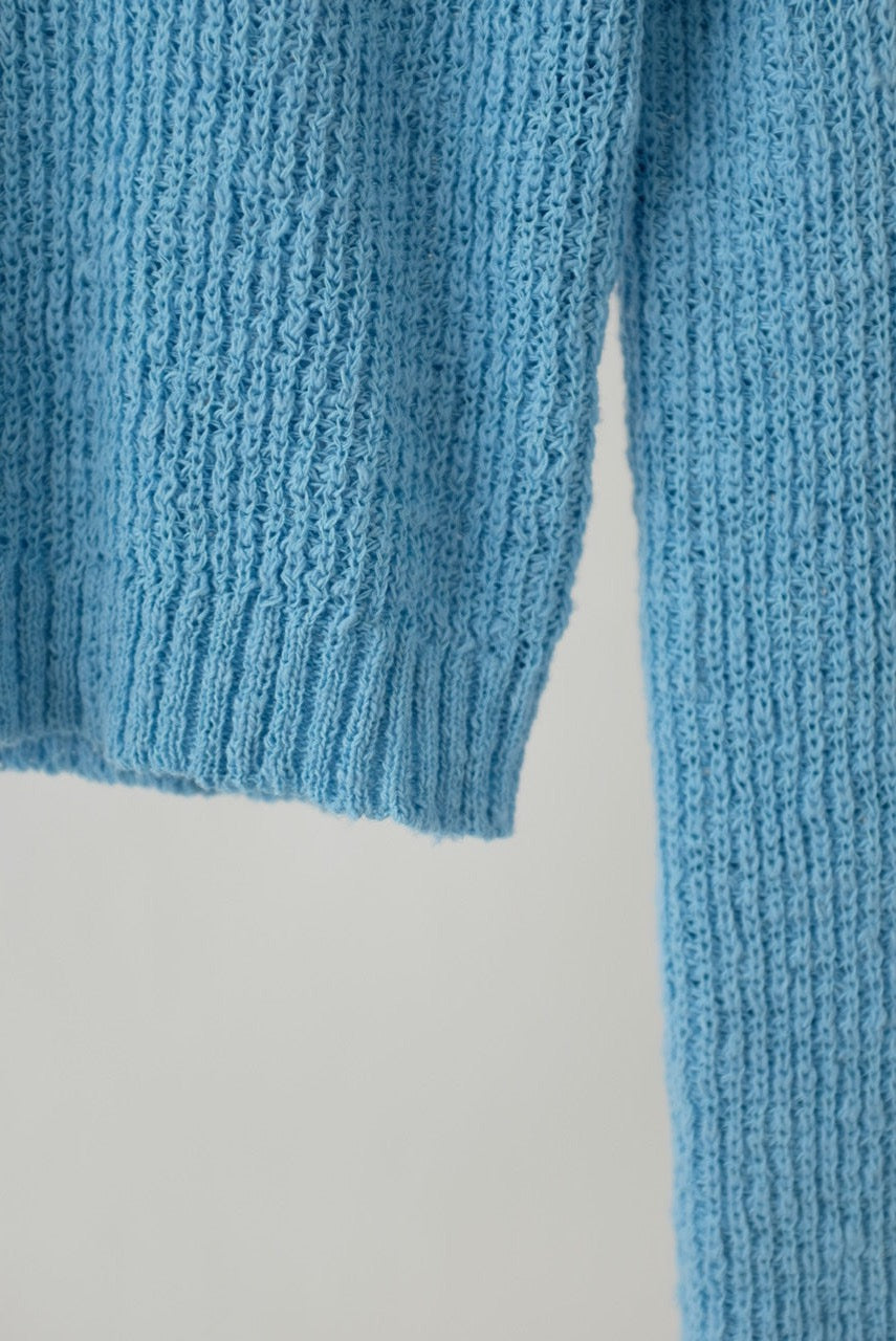 Ethereal Blue Crop Knit Top