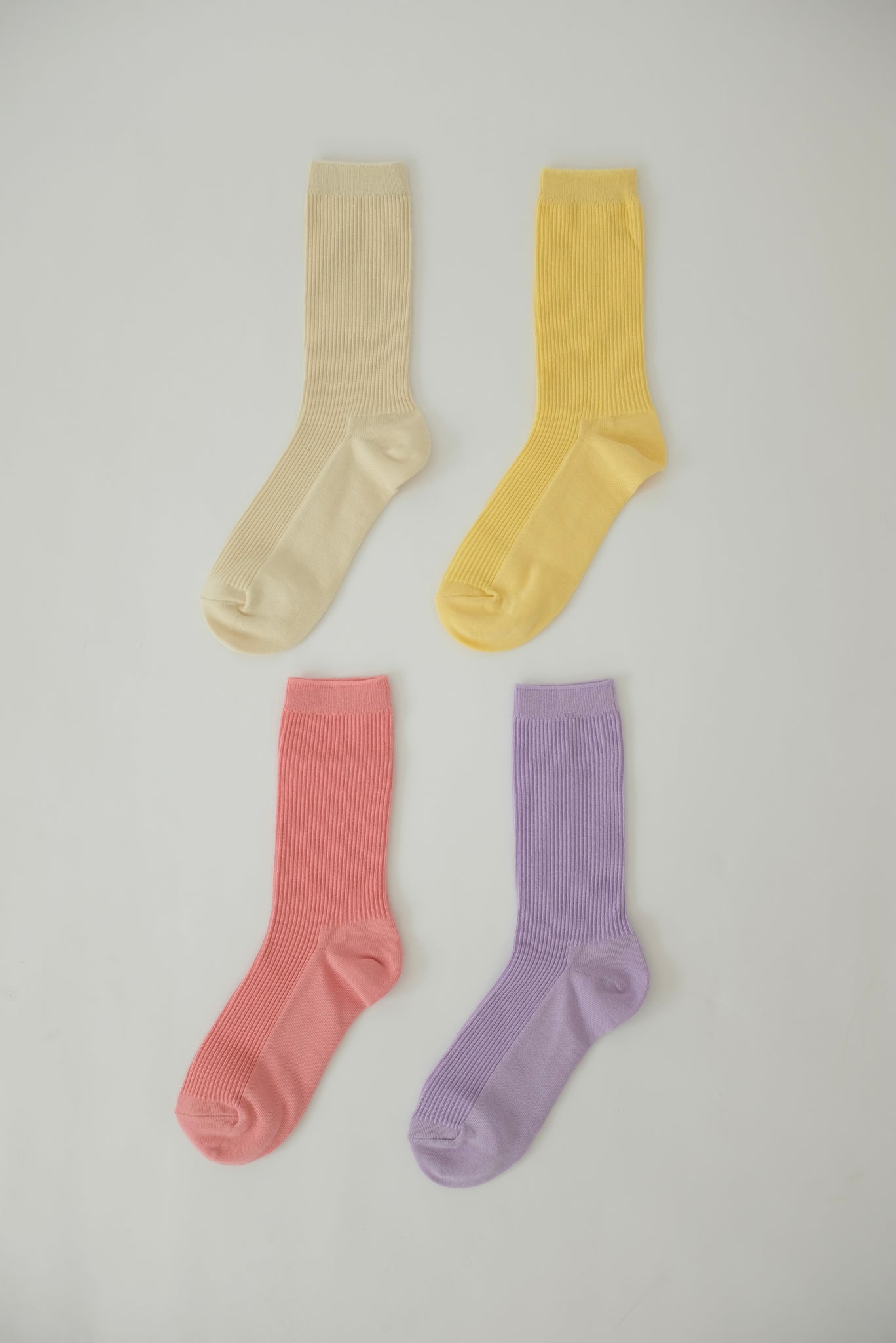 Solid Ribbed Socks II (4 Colors)