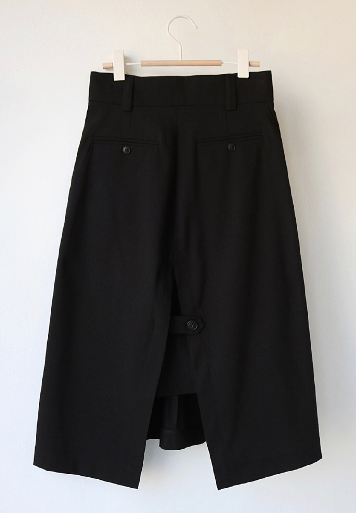 Button Detail Midi Skirt - Black