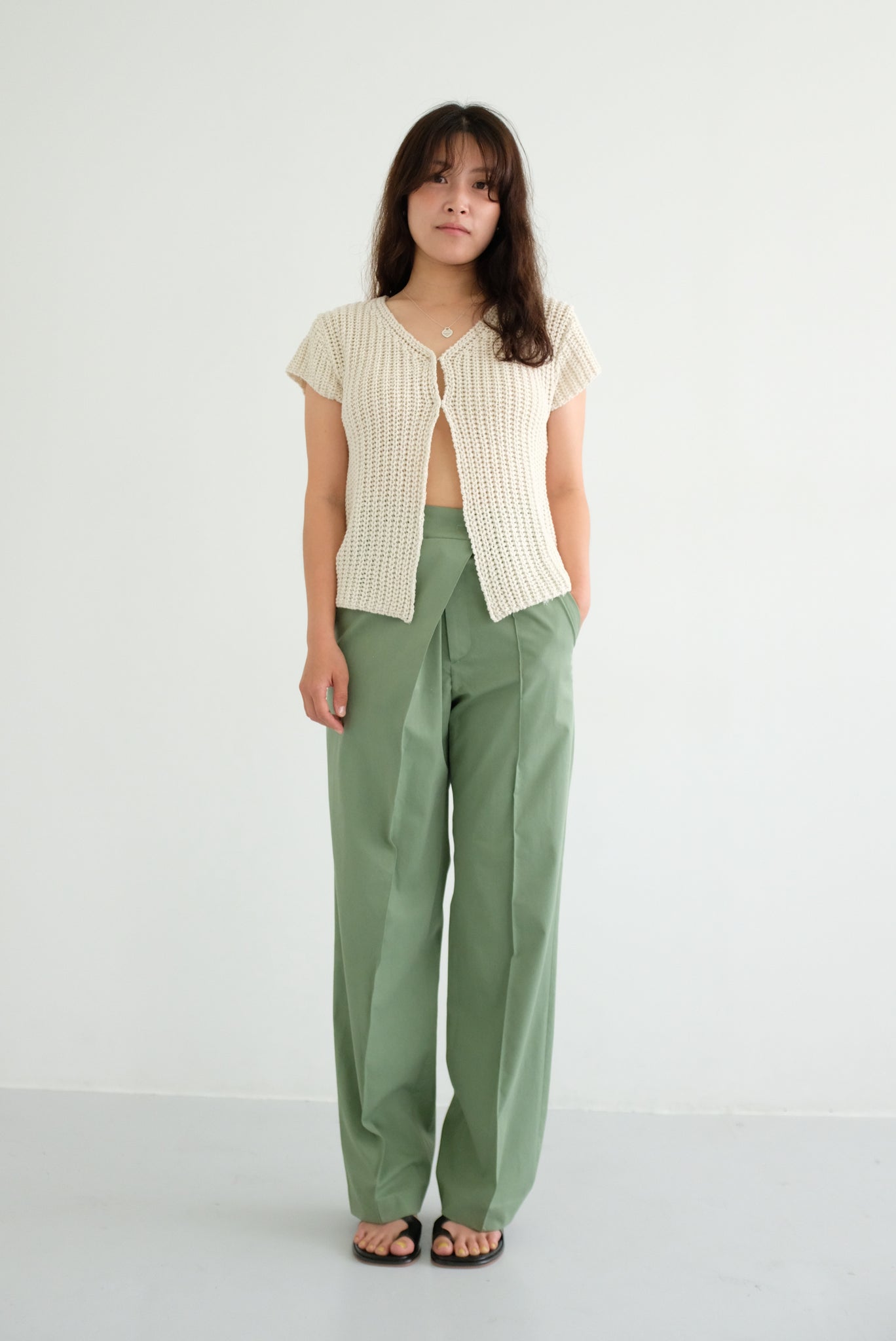 Over Wrap Pants in Green