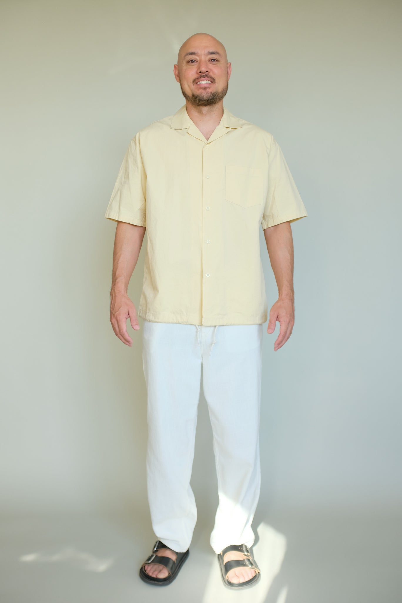 Convertible Collar Shirt in Yellow Cream – Jowa.shop