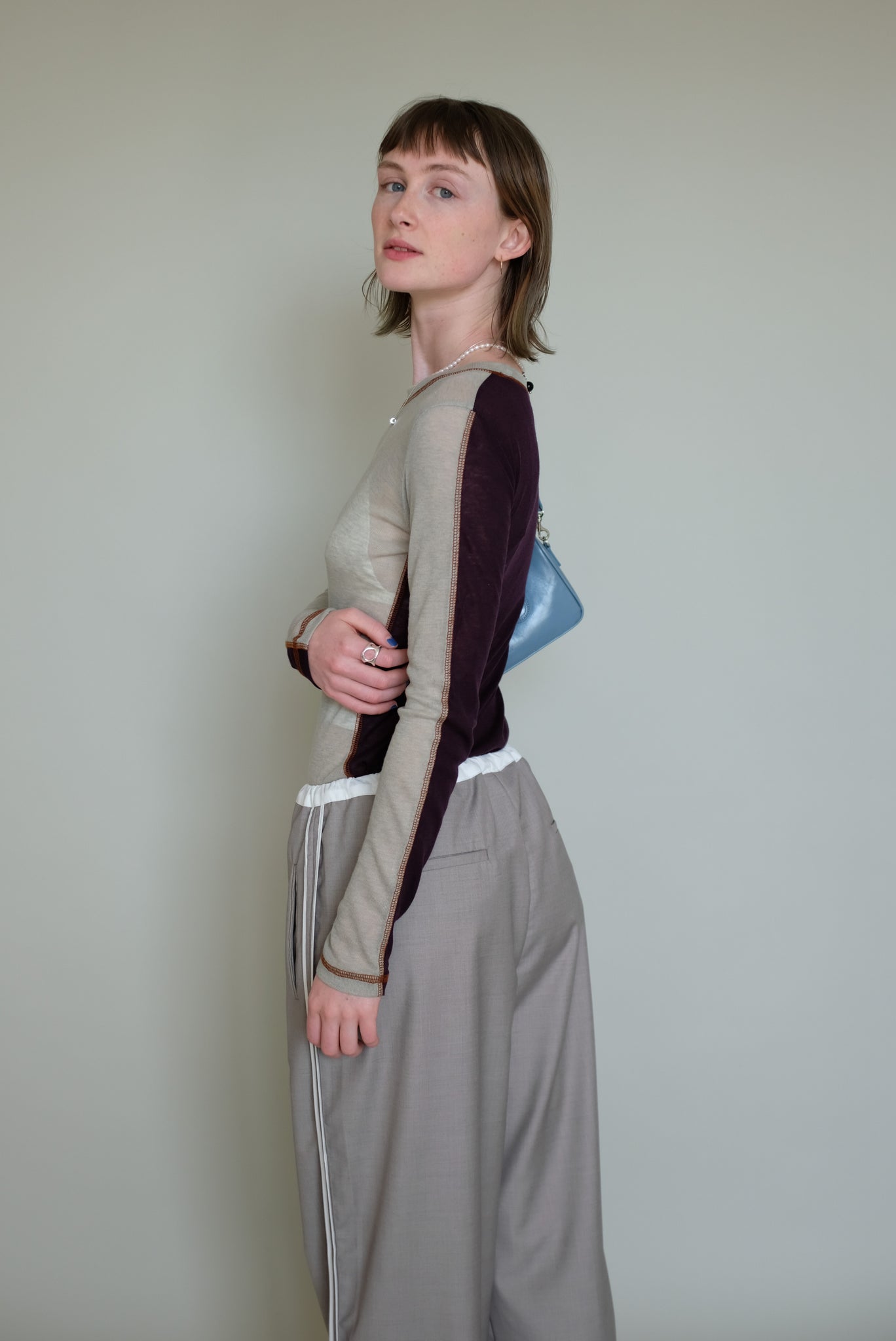Two tone Soft Top in Khaki/ Brown