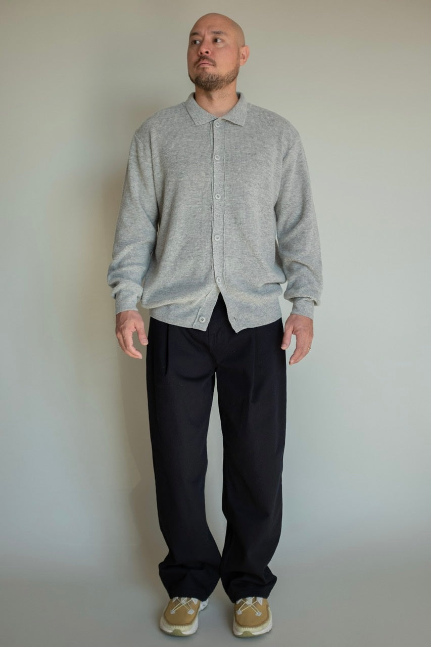 Miller Merino Wool Cardigan in Light Gray
