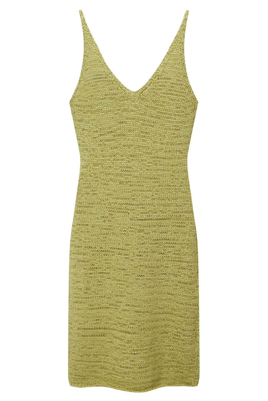 COTTON KNIT SLEEVELESS DRESS BY THEOPEN PRODUCT IN GREEN