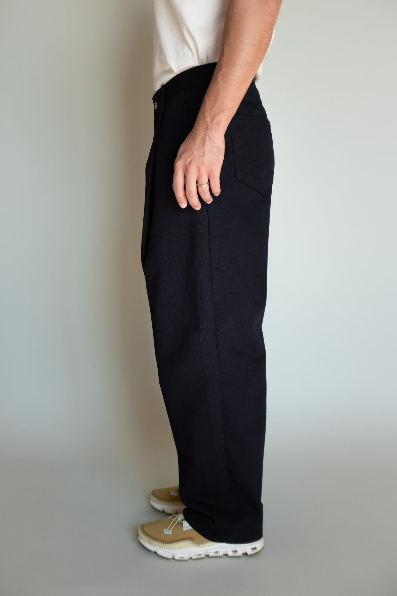 Wide Twill Cotton Pants