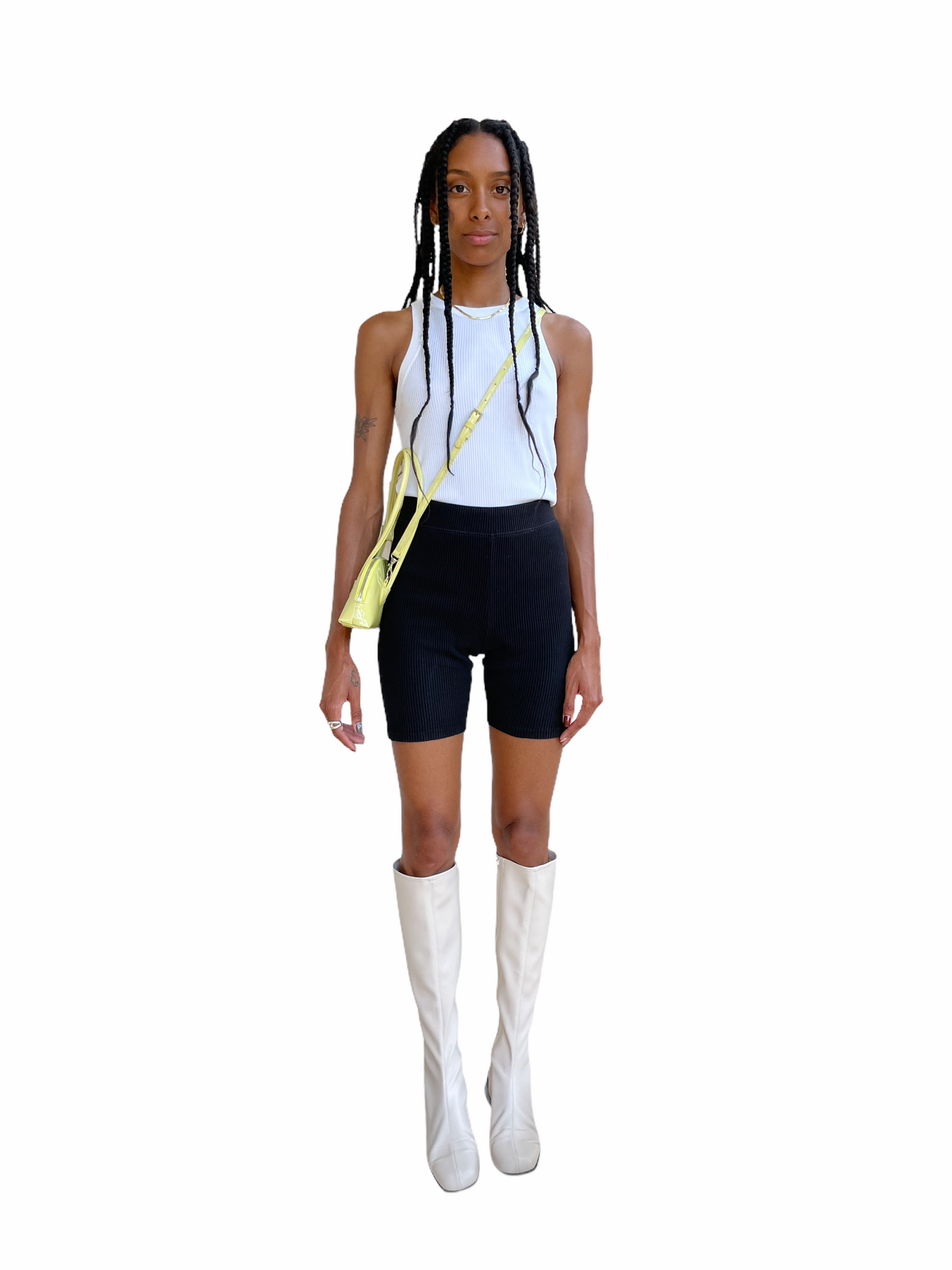 RESTOCK) BESSETTE BAG W/ CROSS STRAP IN LEMON PATENT BY MARGESHERWOOD